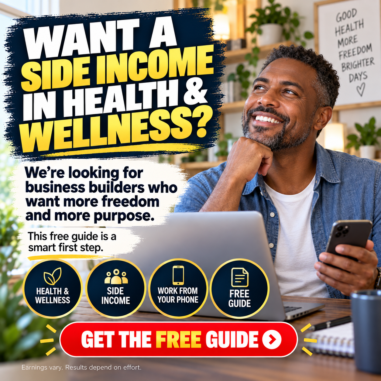 Ad sample: Want a side income in health & wellness?